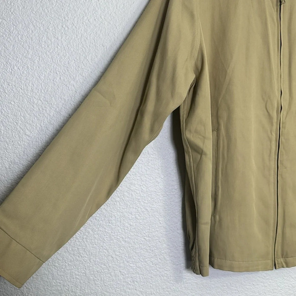J Crew Vintage Oarsman Grn Tag Men’s Tan Zip Up Jacket Rayon Cotton Size Medium - Picture 4 of 12